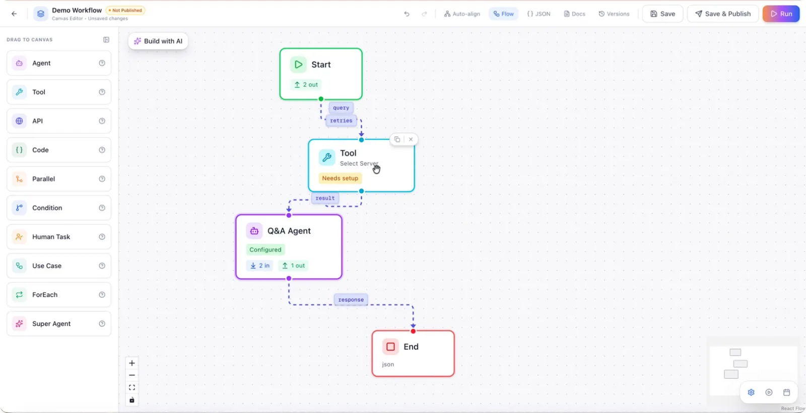 The Tool node's configuration panel