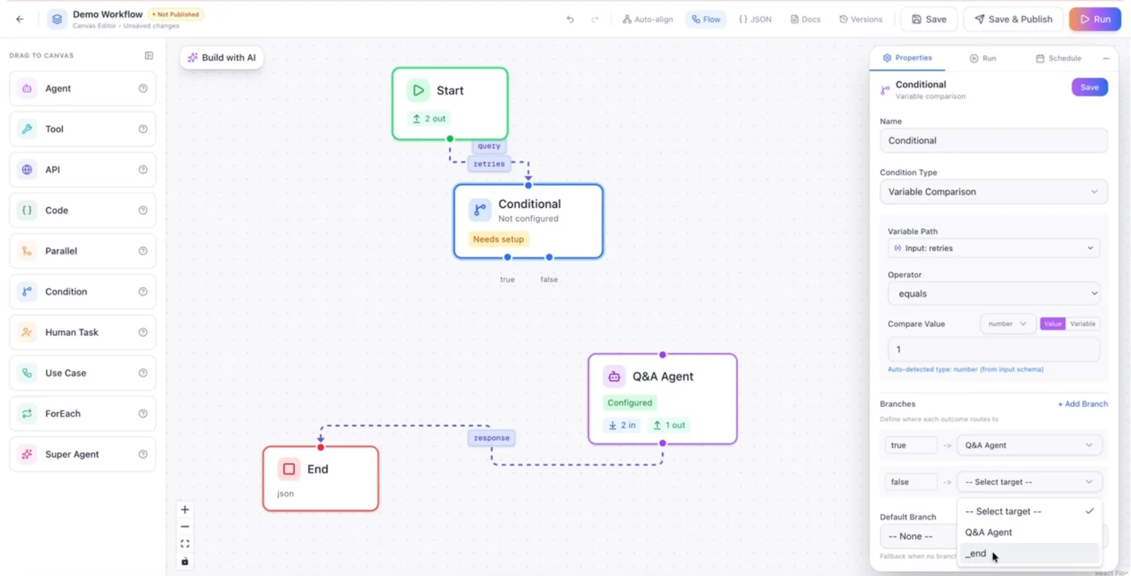 The alternative branch, routing to the End node